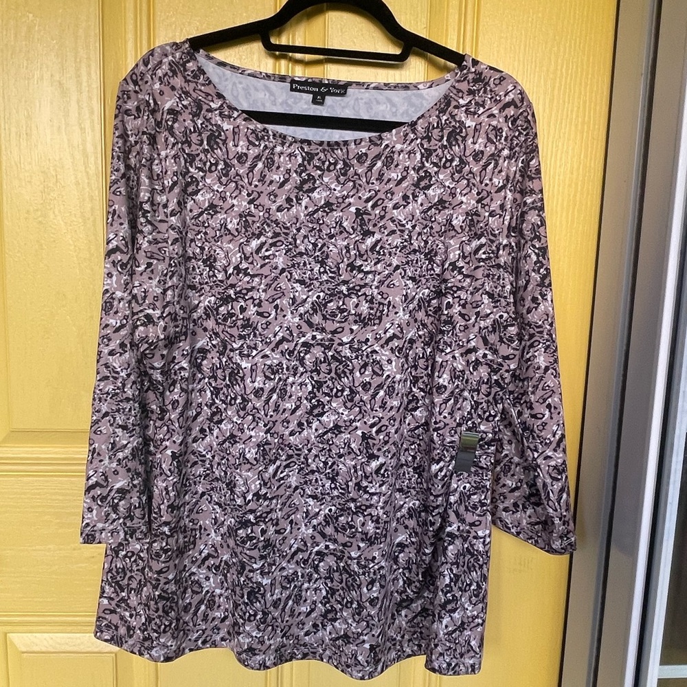 Preston & York CL Stretch 3/4 Sleeve Tee Mocha/black